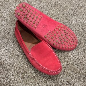 Red Suede Women's Loafers